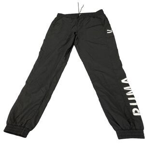 PUMA Parachute Joggers Pants Mens Large Black Therma Fit Tapered Leg Drawstring